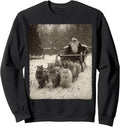 Christmas Cats Funny Xmas Cat Pulling Santa Sleigh Sweatshirt