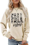 Fall Vibes Sweatshirt Funny Graphic Shirt Cozy Season Sweater Women Pumpkin Pullover Tops