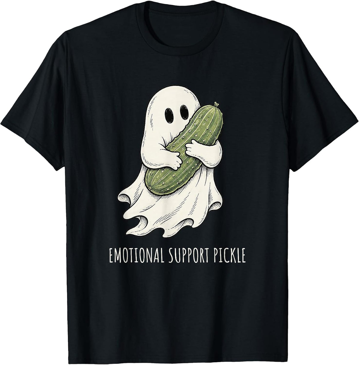 Pickle Ghost Funny Spooky Halloween Pickle Food Humor T-Shirt