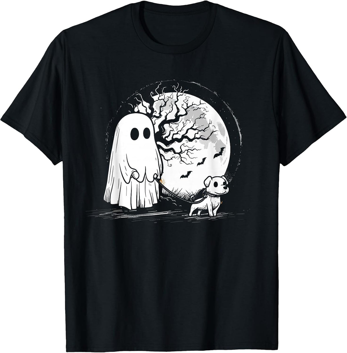 Spooky Dog Ghost Halloween Retro T-Shirt