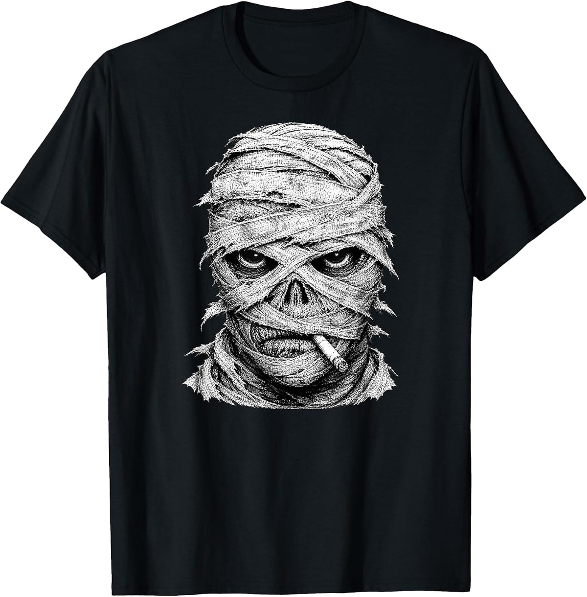 Mummy Smoking Cigarette Smoker Funny Halloween Meme T-Shirt