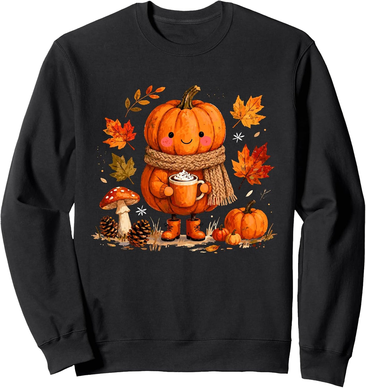 Cozy Fall Pumpkin Halloween Pumpkin Spice Latte Autumn Sweatshirt