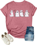 Halloween Nurse Shirts for Women Ghost Nurse Graphic Short Sleeve Tees Tops