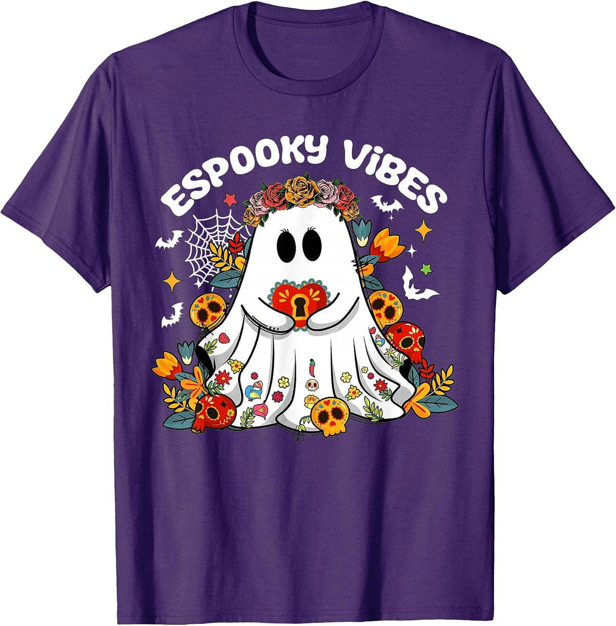 Spooky Ghost Mexican Dia De Los Muertos Tee