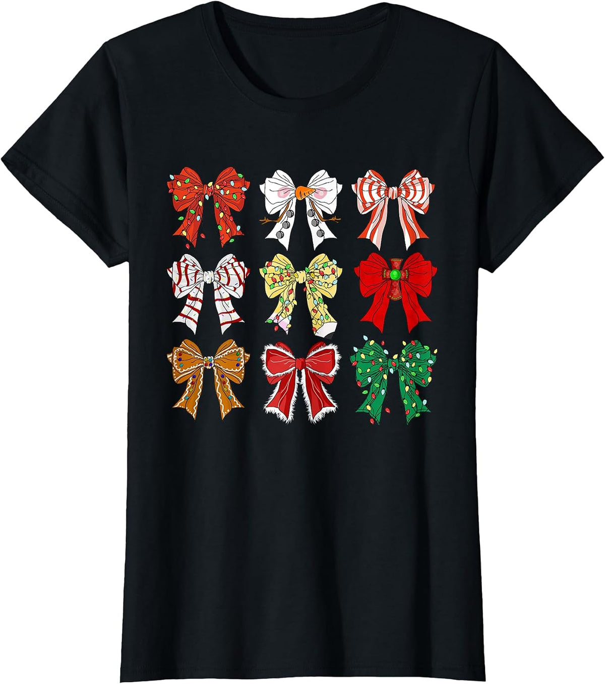 Coquette Christmas Bow Cute Winter Christmas Coquette Women T-Shirt