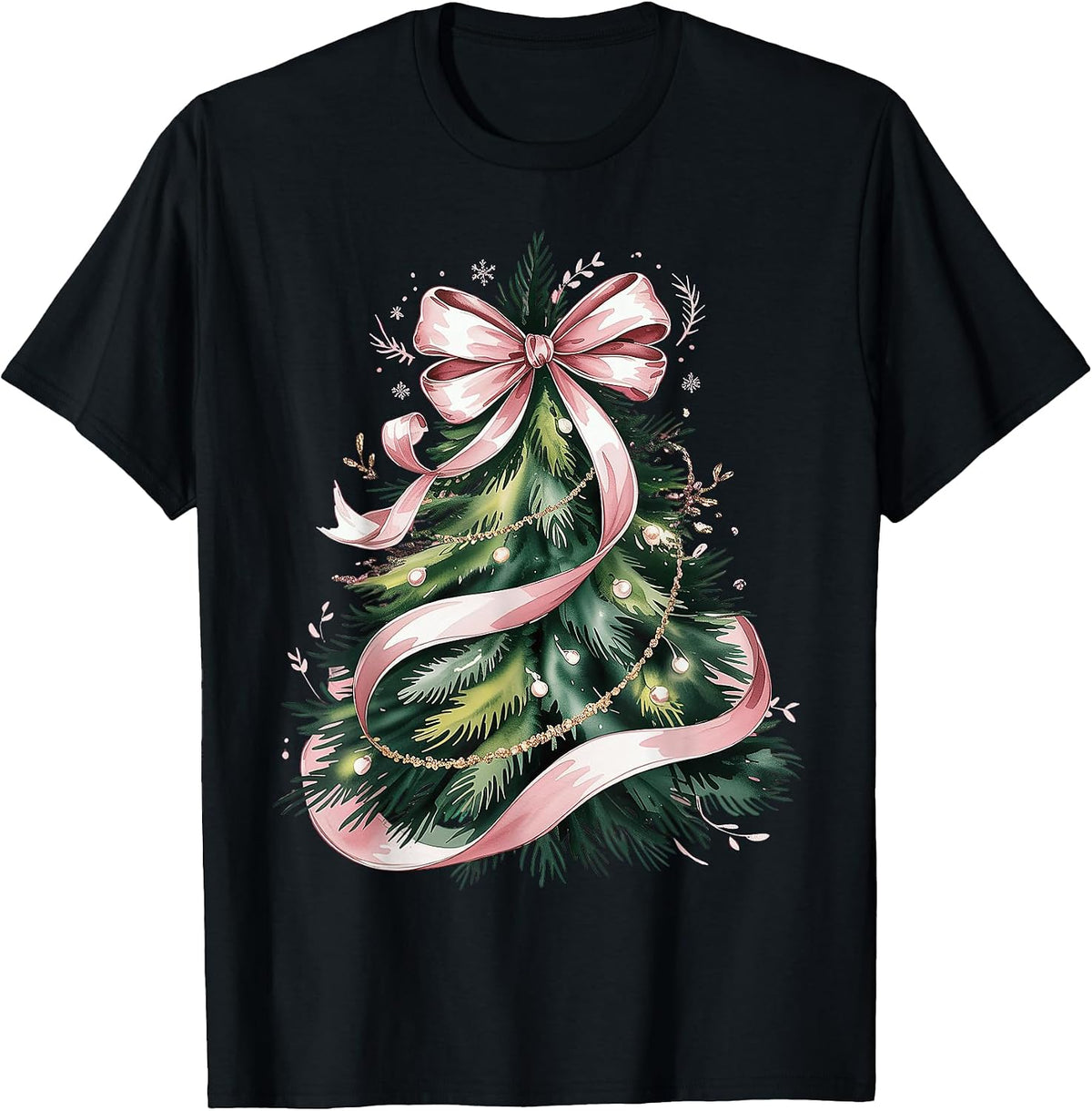 Coquette Bow Christmas Tree Xmas T-Shirt