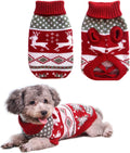 Dog Christmas Sweaters Pet Winter Knitwear Xmas Clothes Classic Warm Coats Reindeer Snowflake Argyle Sweater for Kitty Puppy Cat-M