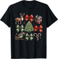 Bow Christmas for Women Coquette Graphic Holidays T-Shirt