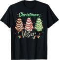 Christmas Tree Cake Funny Xmas Vibes Christmas Party Tee T-Shirt