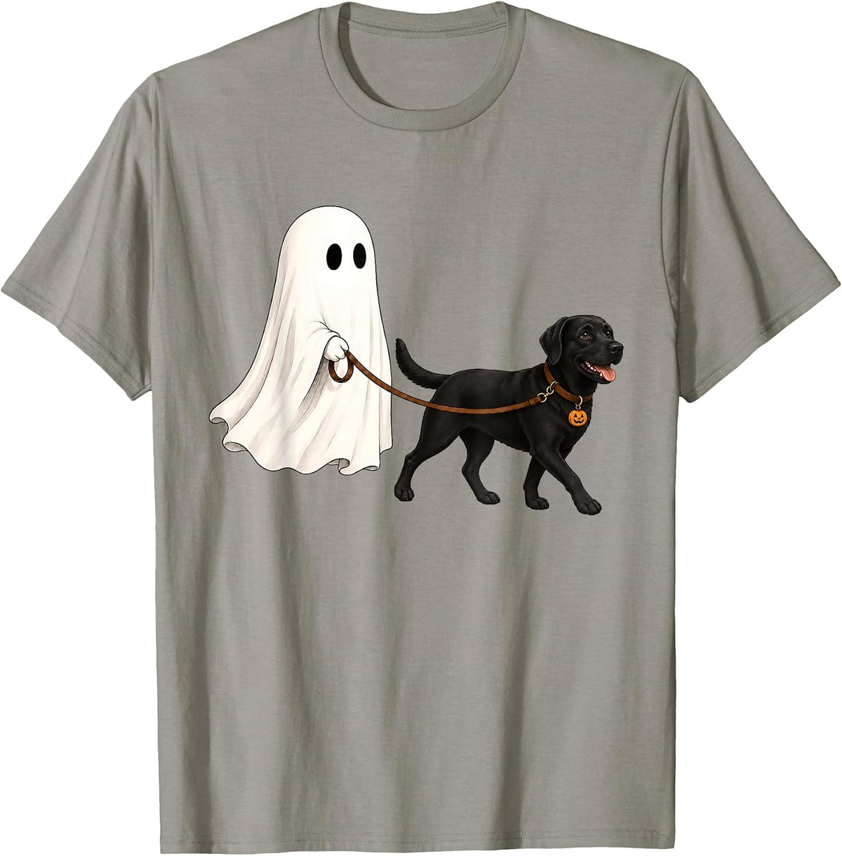 Ghost Walking Black Lab Dog Halloween Labrador Retriever T-Shirt