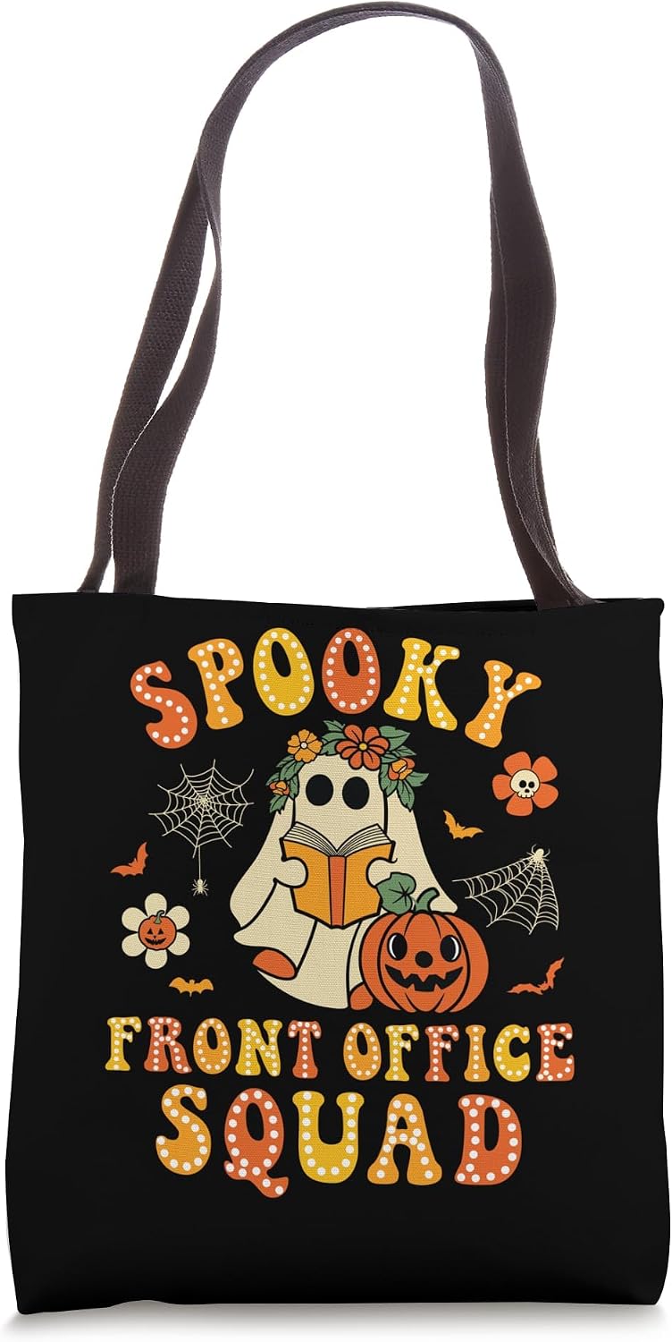 Spooky School Front Office Squad Halloween Ghost Men Women Tote Bag