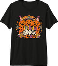 Birthday Boo Crew Retro 70s Jack O Lanterns Premium Tri-Blend T-Shirt