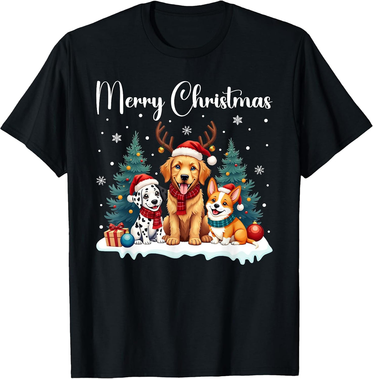 Christmas Pajamas Dogs Merry Christmas Dog Outfit Funny Dogs T-Shirt