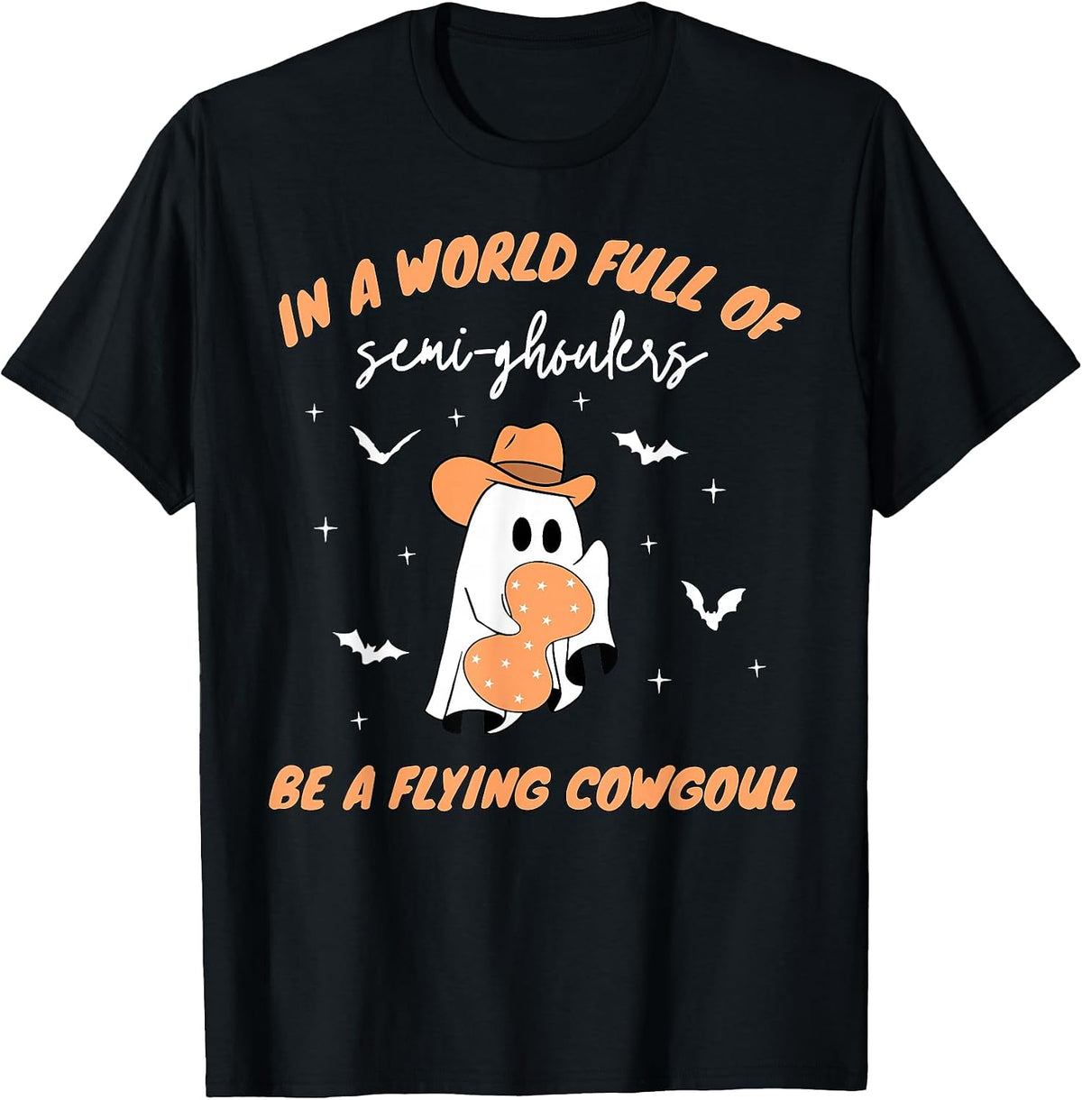Labor and Delivery Nurse Halloween Ghost Flying Cowgirl Fall T-Shirt
