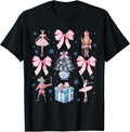 Pink Coquette Bow Christmas Nutcracker Ballet Xmas Holiday T-Shirt