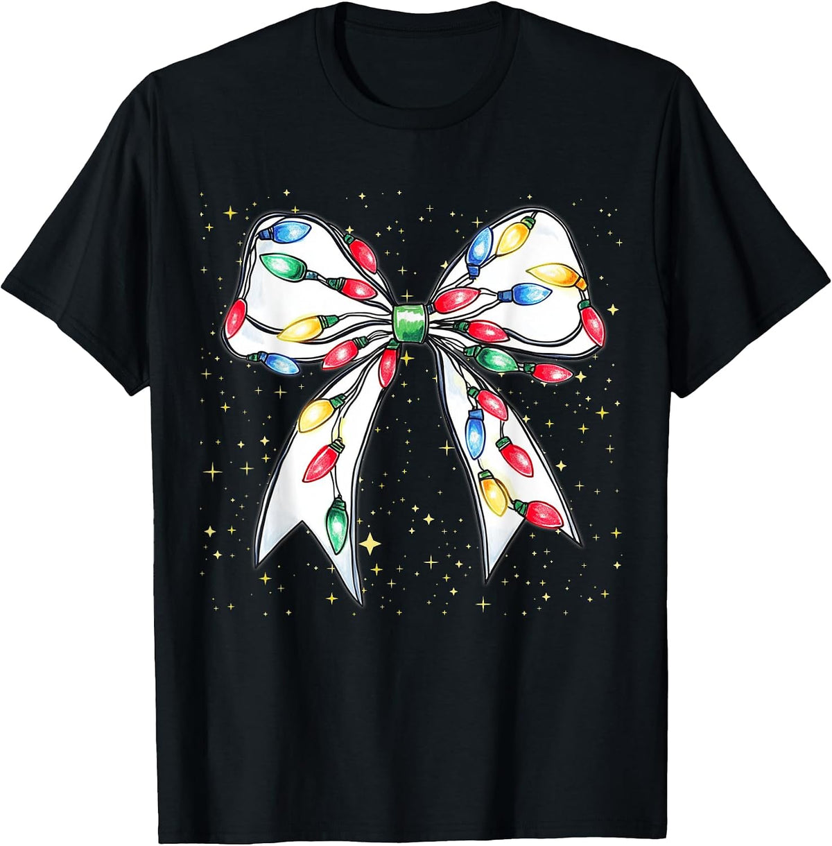 Christmas Light Coquette White Bow Xmas T-Shirt
