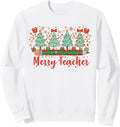 Christmas Xmas Vibes Teacher School Pencil Merry Teacher Sweatshirt