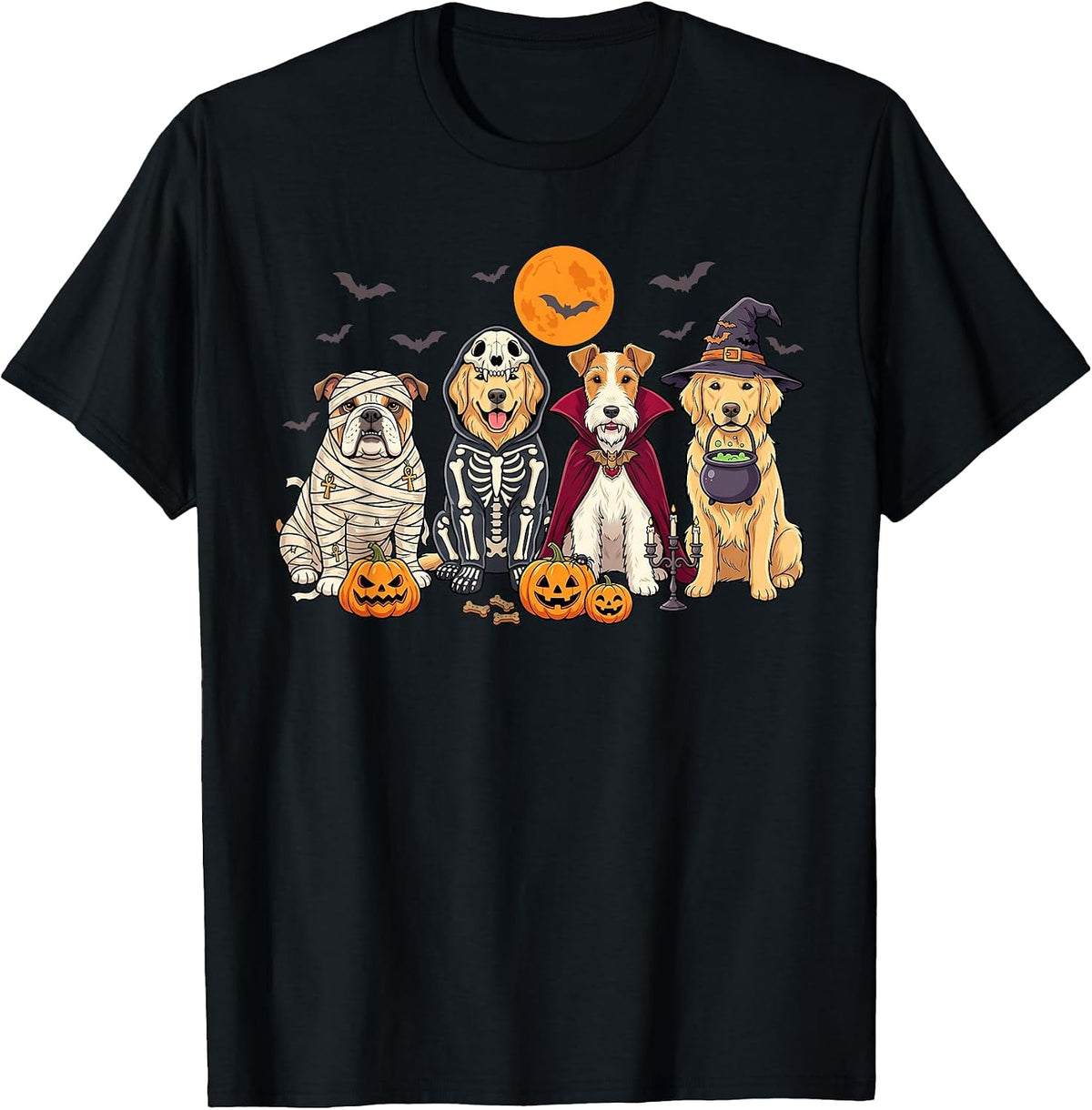 Funny Ghost Dog Costume Puppy Halloween Spooky Women Kids T-Shirt