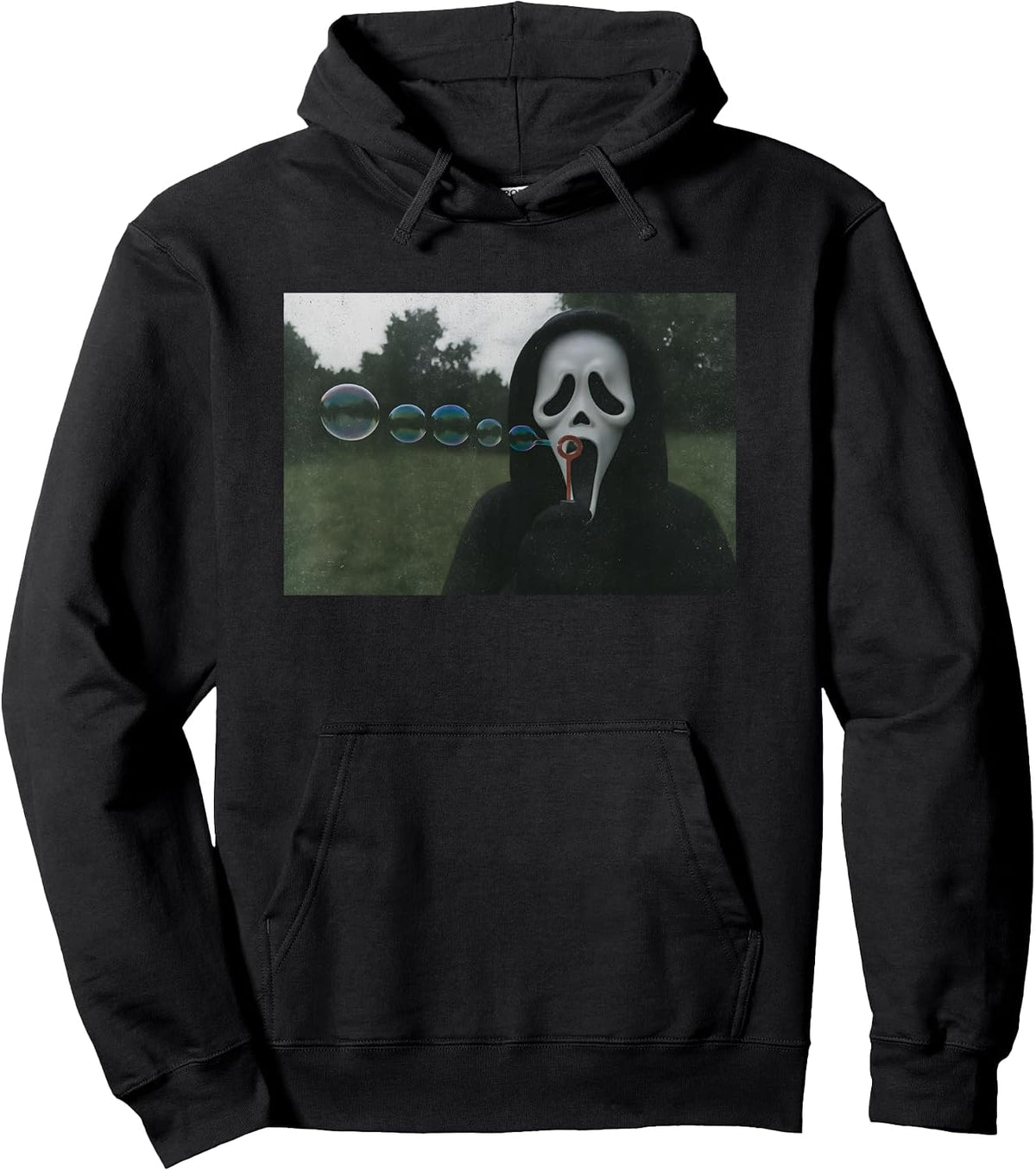 Scary Face Blowing Bubbles Funny Halloween Meme Pullover Hoodie