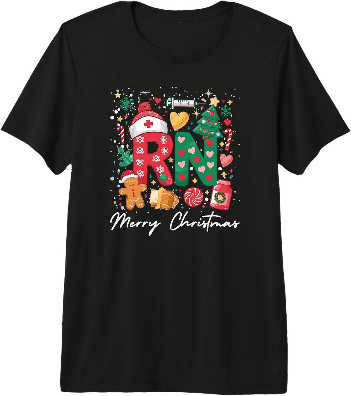 Christmas Santa's Nurse RN Crew Healthcare Registered Nurse Premium Tri-blend T-Shirt