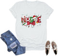 Nurse Christmas Shirt for Women Merry Xmas Nursing Life Casual T-Shirt Short Sleeve Tee Summer Tops Nurses Gift