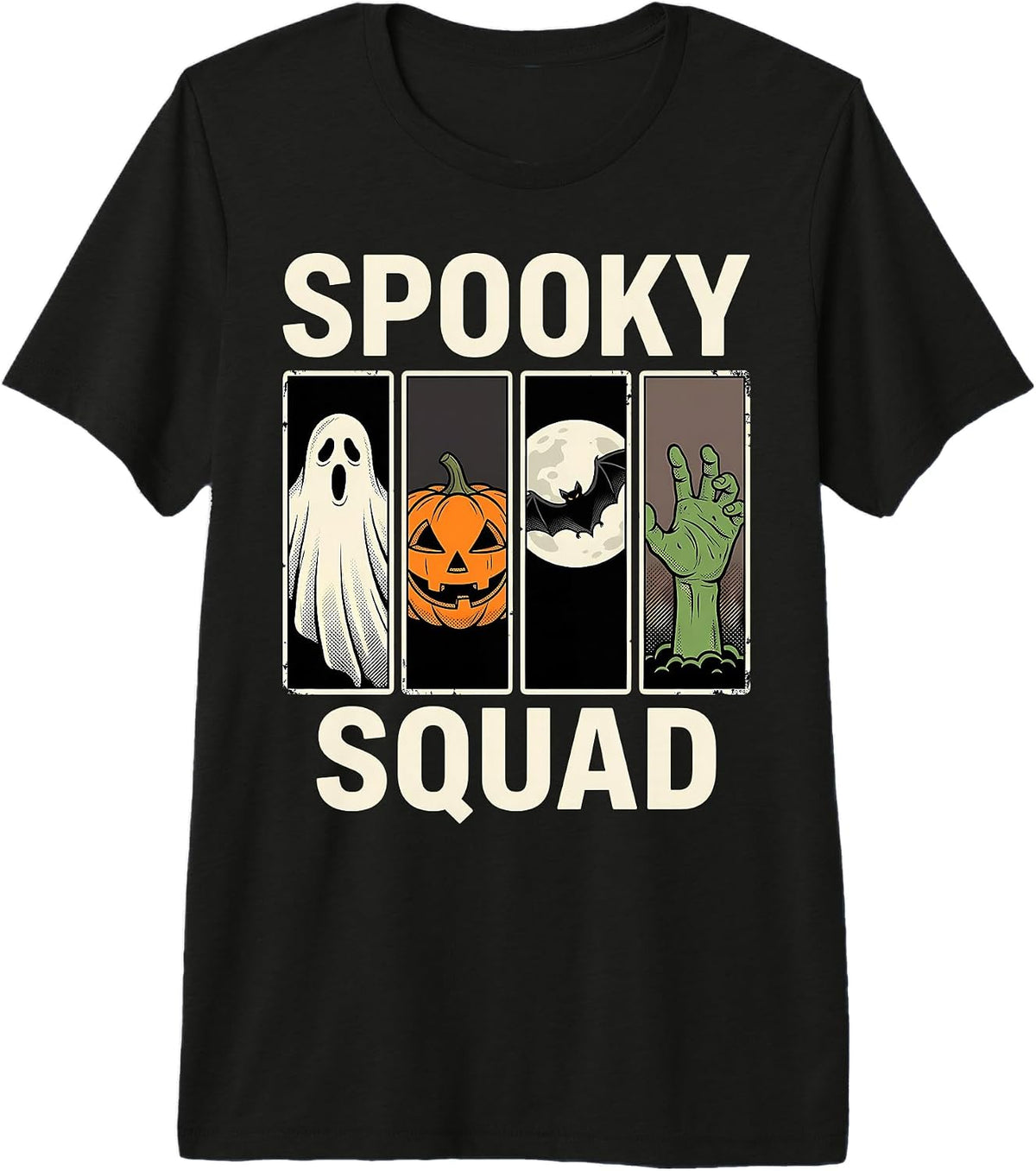 Spooky Squad Retro Comic Book Halftone Halloween Premium Tri-Blend T-Shirt
