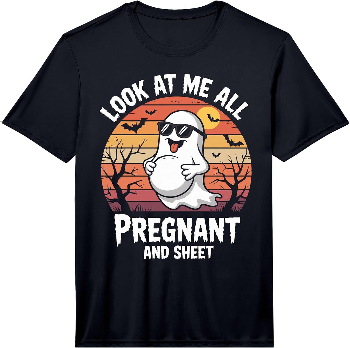 Funny Halloween Pregnant Maternity Ghost Performance T-Shirt