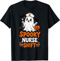 Night Shift Gets Spooky Retro Ghost Halloween Nurse Boo T-Shirt