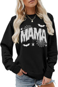 Halloween Mama Sweatshirt Funny Spooky Mom Shirts Women Long Sleeve Fall Ghost Pullover Tops Spooky Season Sweater