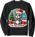 Tis The Season Gray Grey Cat Christmas Tree Festive Xmas Fun Sweatshirt