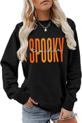 Halloween Teacher Sweatshirt Women Spooky Teacher Graphic Long Sleeve Pullover Top Funny Crewneck Teacher Fall Shirts