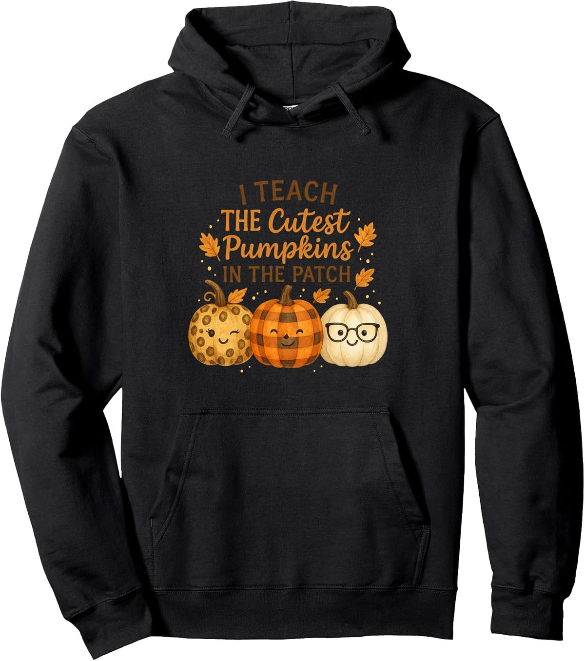 Watercolor Teacher Fall Shirt Cute Pumpkins Patch Halloween Pullover Hoodie
