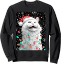 Christmassy White Cat Sweatshirt