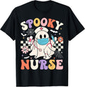 Groovy Spooky Nurse Ghost Halloween Retro Nursing