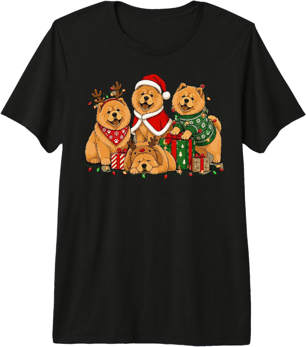 Christmas Chow Chow Dogs Cute Costume Dog Christmas Premium Tri-Blend T-Shirt