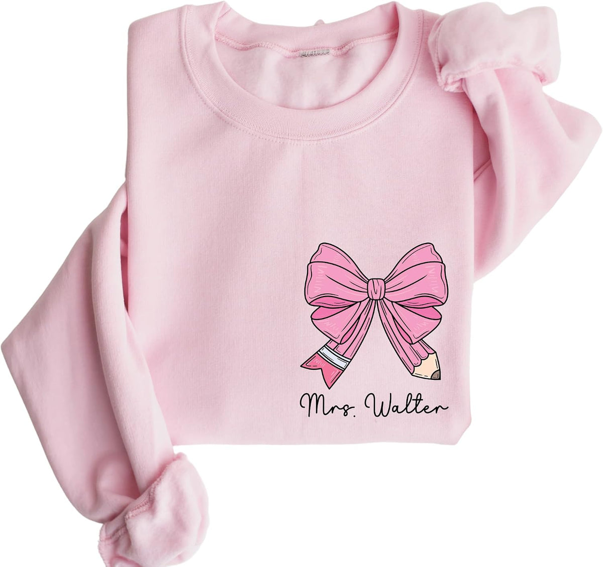 Personalized Teacher Sweatshirt for Women Bow Sweatshirt Teacher Appreciation Gifts Customized Teacher Sweater Cute Teacher Gifts Coquette Teacher Hoodie with Custom Name