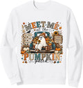 Meet Me At The Pumpkin Patch Fall Ghost Vintage Truck Women Sweatshirt