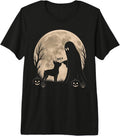 Retro Boston Terrier Dog Boop Ghost Halloween Moon Premium Tri-Blend T-Shirt