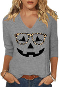 Women's Casual 3/4 Sleeve Shirt Holiday Graphic Tops