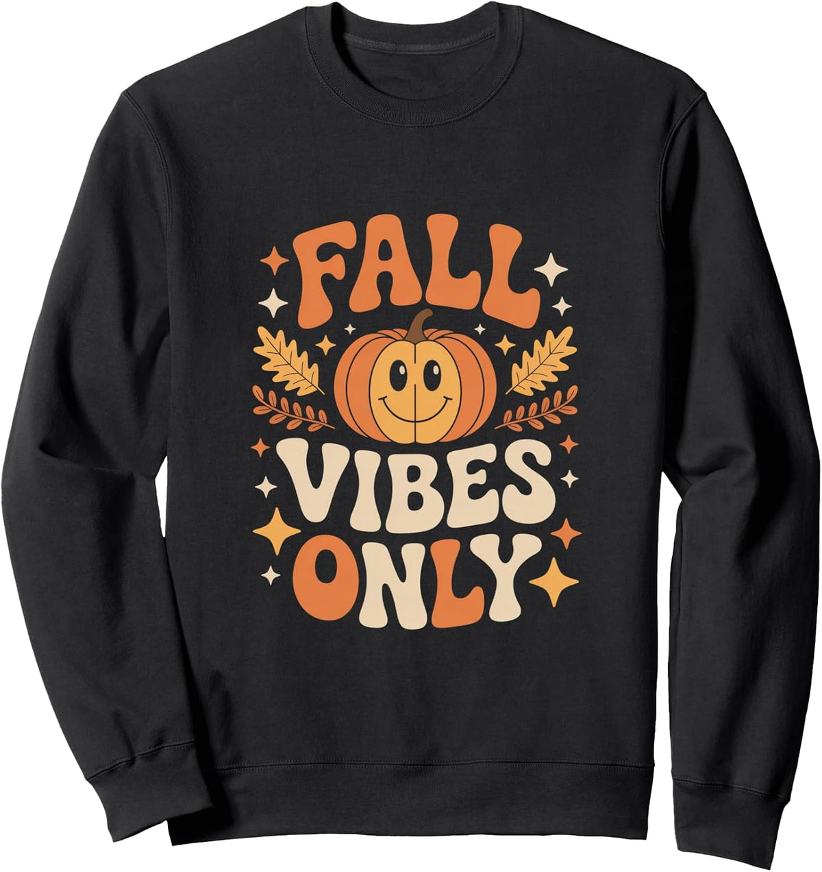 Fall Vibes Only Retro Pumpkin Autumn Aesthetic Sweatshirt