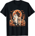 Spooky Season Ghost Dog Pumpkin Halloween T-Shirt