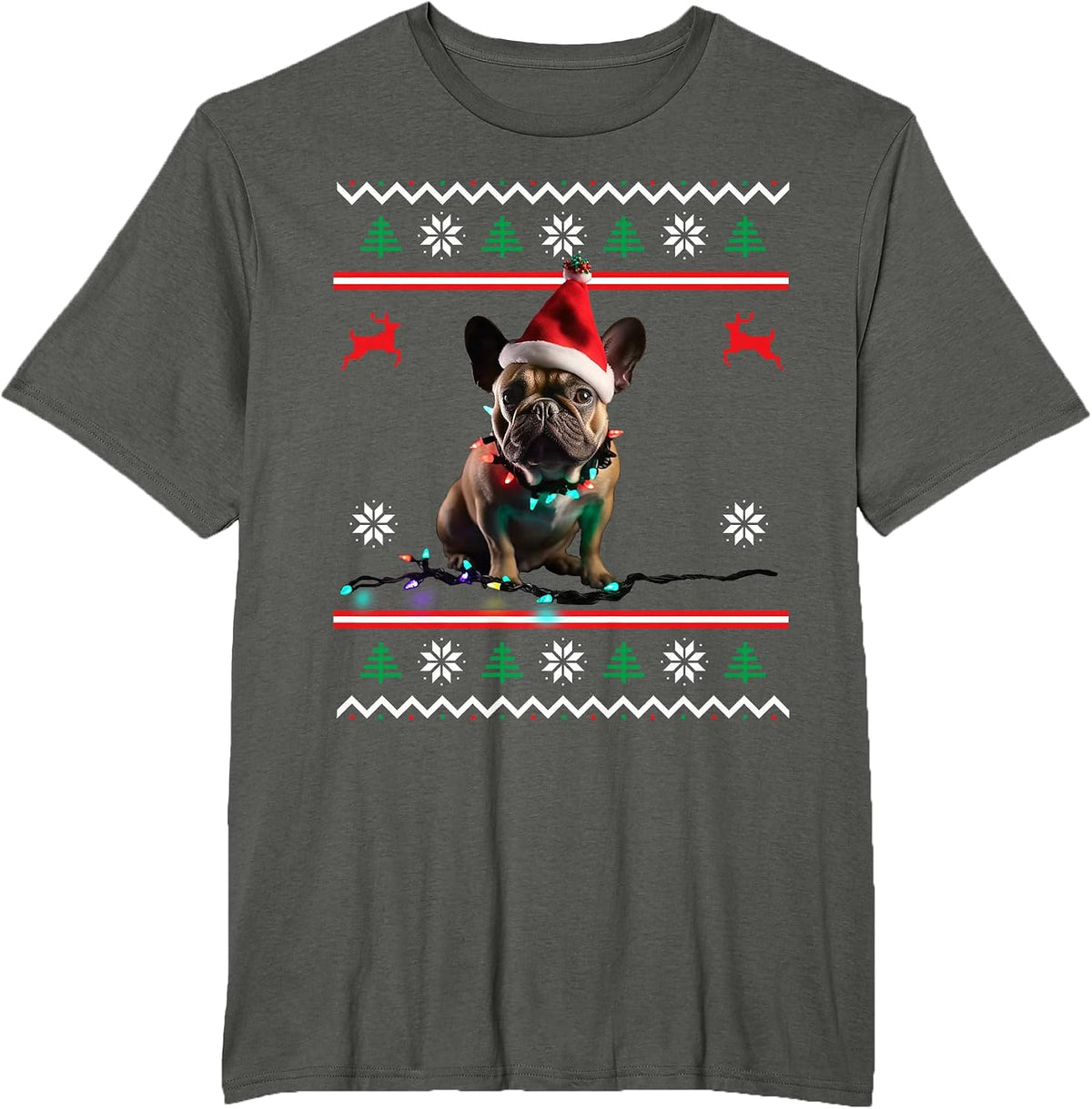 Frenchie Dog Ugly Christmas T-Shirt