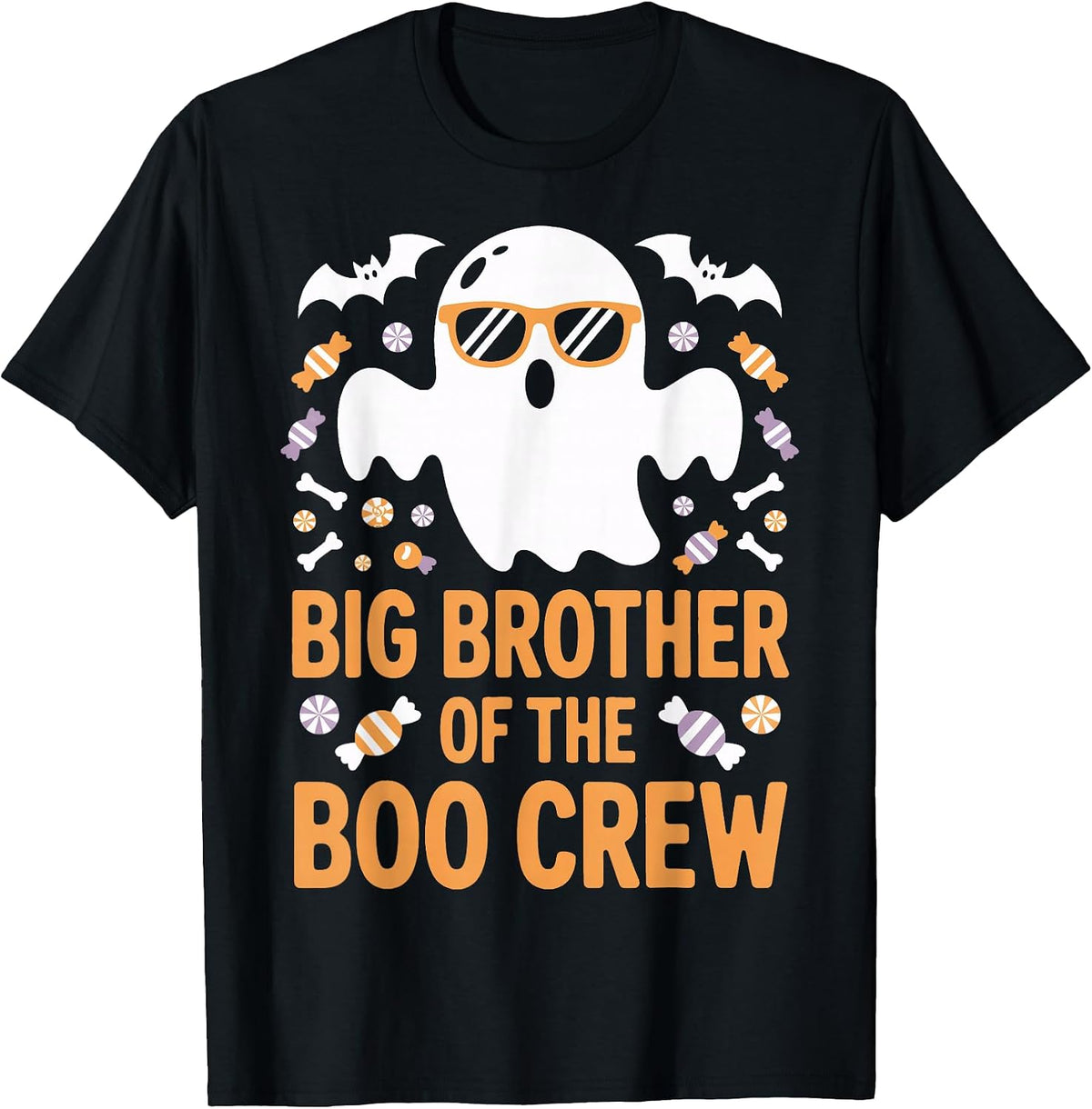 Big Brother of The Boo Crew Scary Ghost Sibling Matching T-Shirt