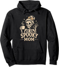 Mama Halloween Shirts Spooky Mama Skeleton Coffee Pullover Hoodie