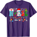 Unisex-Adults Unisex-Kids Black Small Winter Short Sleeve T-Shirt Christmas Nurse Santa RN T-Shirt