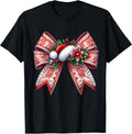 Coquette Bow Christmas Girls and Women T-Shirt