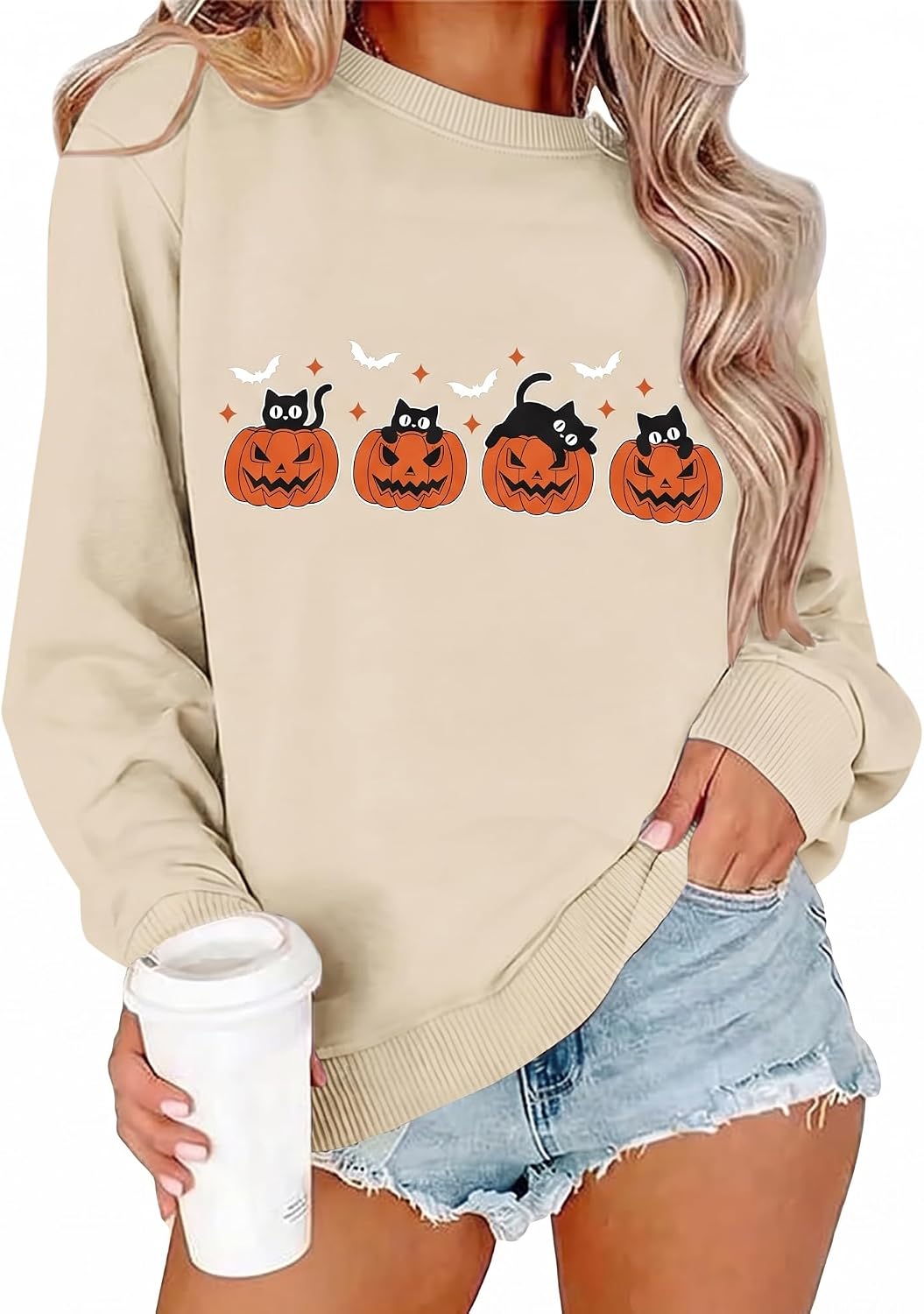 Halloween Sweatshirts for Women 2026 Spooky Season Sweatshirt