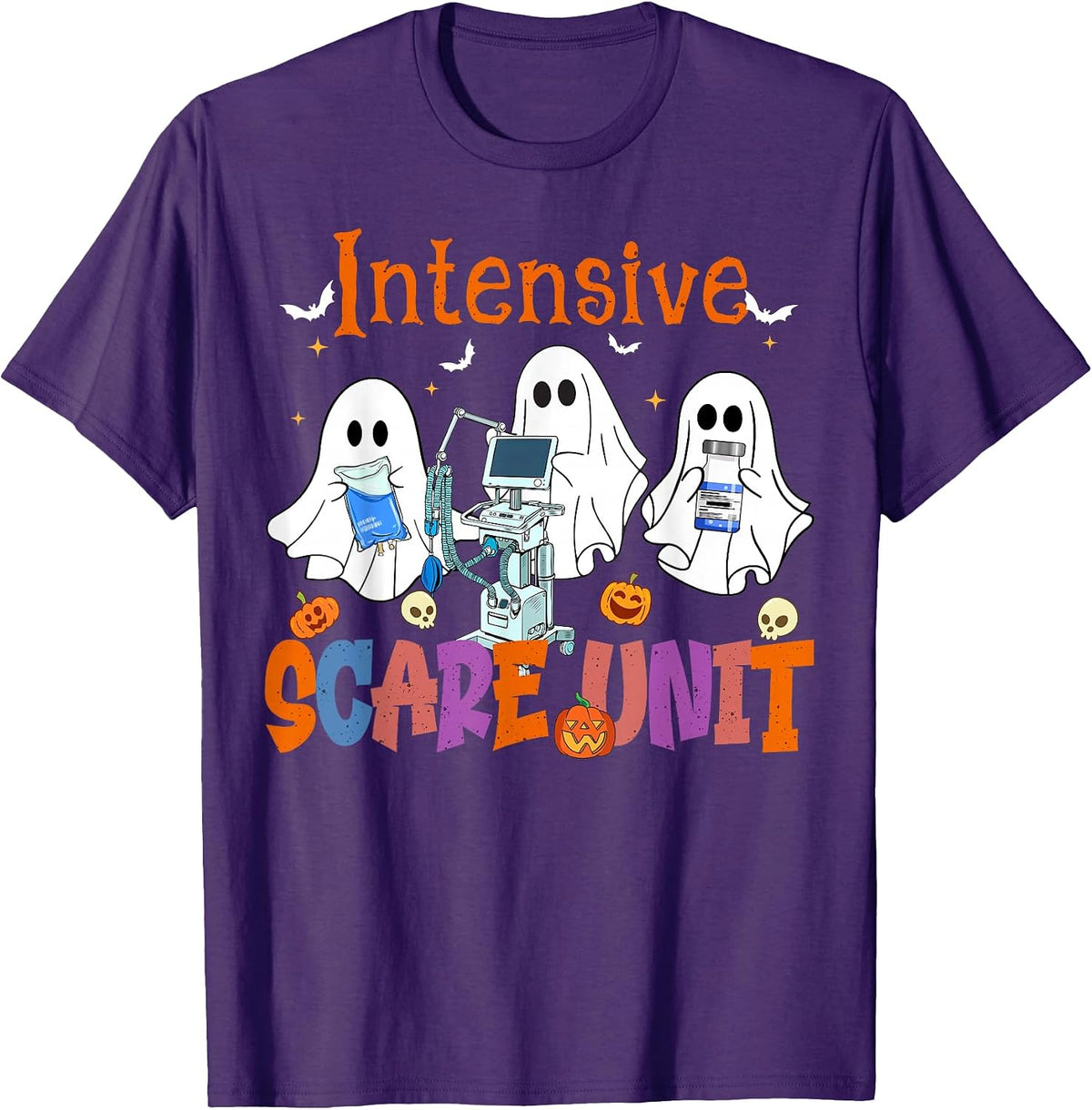 Funny Halloween Intensive Scare Unit Ghost Pat