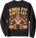 Kinda Fit Sorta Fat Sasquatch Weightlifting Pumpkin Fall Gym Sweatshirt