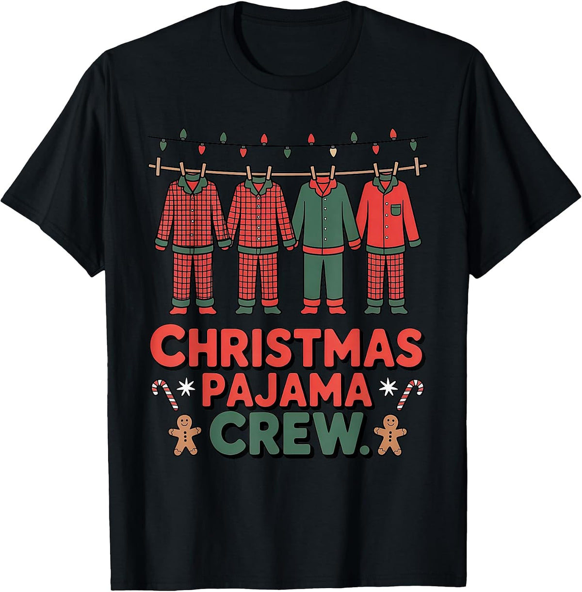 Christmas Pajama Crew Matching Family Holiday T-Shirt